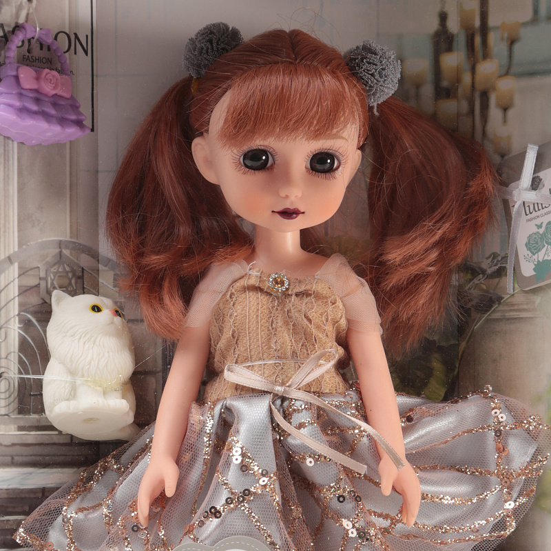 Кукла Мулиша с сумочкой и питомцем коллекция Ванильное небо 33 см