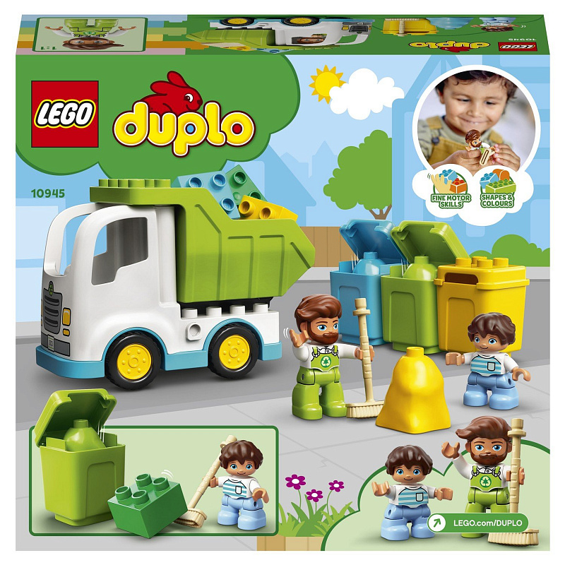 Конструктор LEGO DUPLO Town Мусоровоз и контейнеры для раздельного сбора мусора