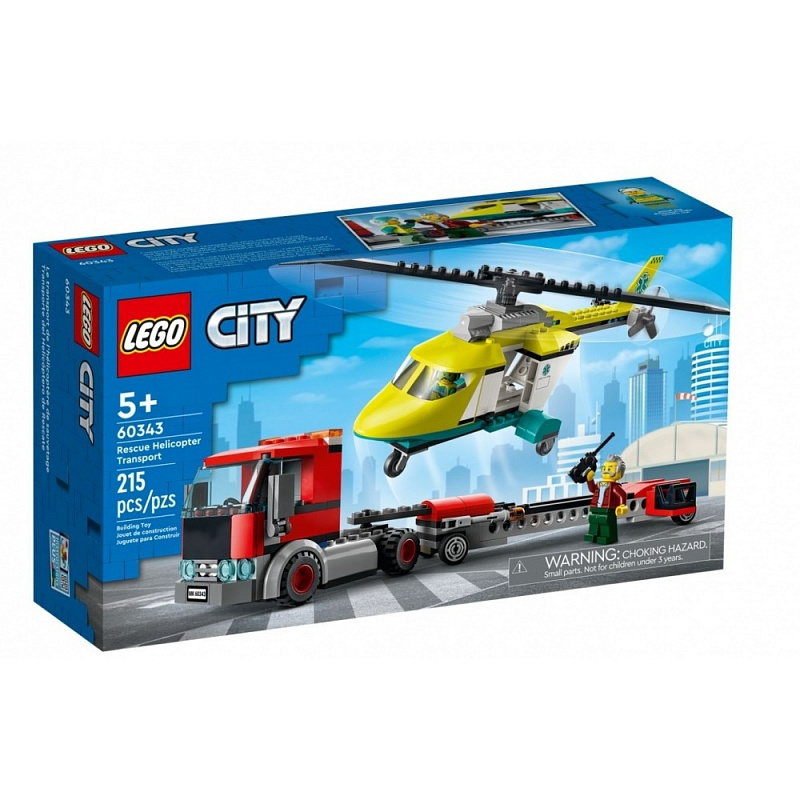 Конструктор LEGO City Great Vehicles Грузовик для спасательного вертолёта 215 деталей
