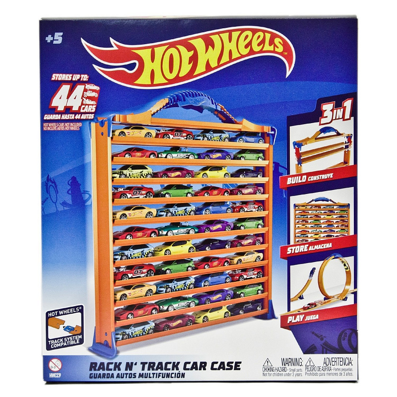 Портативный кейс-автотрек (конструктор) Hot Wheels для хранения игрушечных машинок