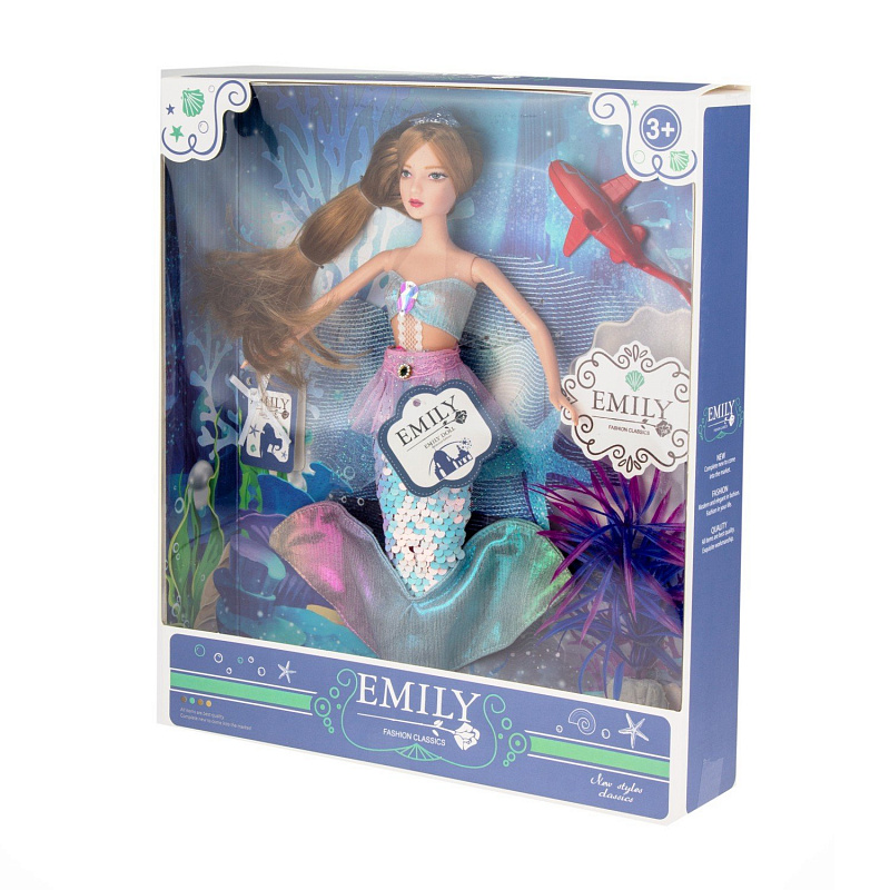 Кукла Эмили-русалка Голубая лагуна Emily 28 см