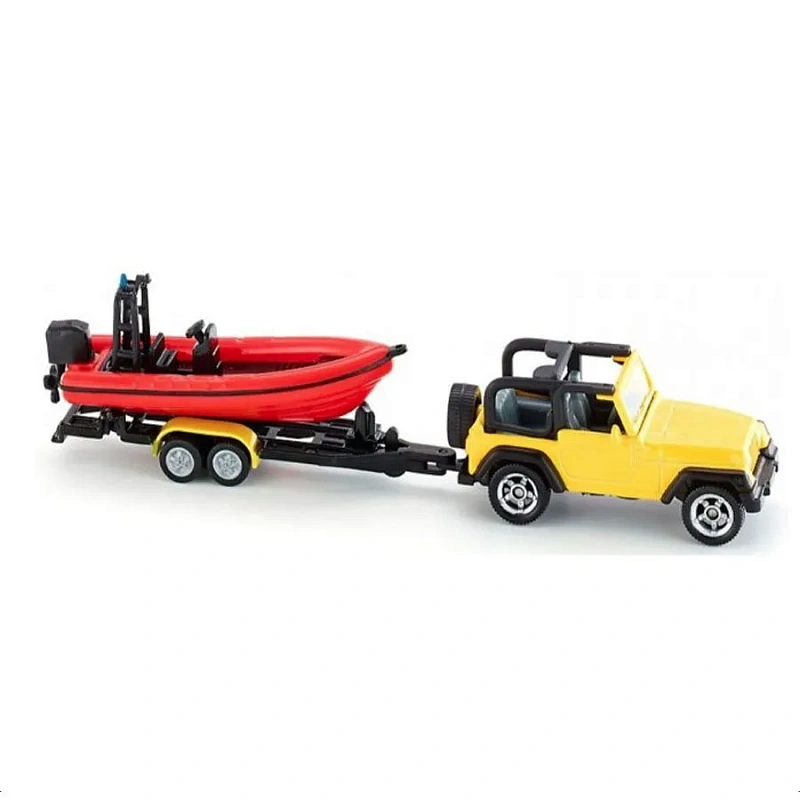 Игровой набор Siku Jeep Wrangler машинка с лодкой