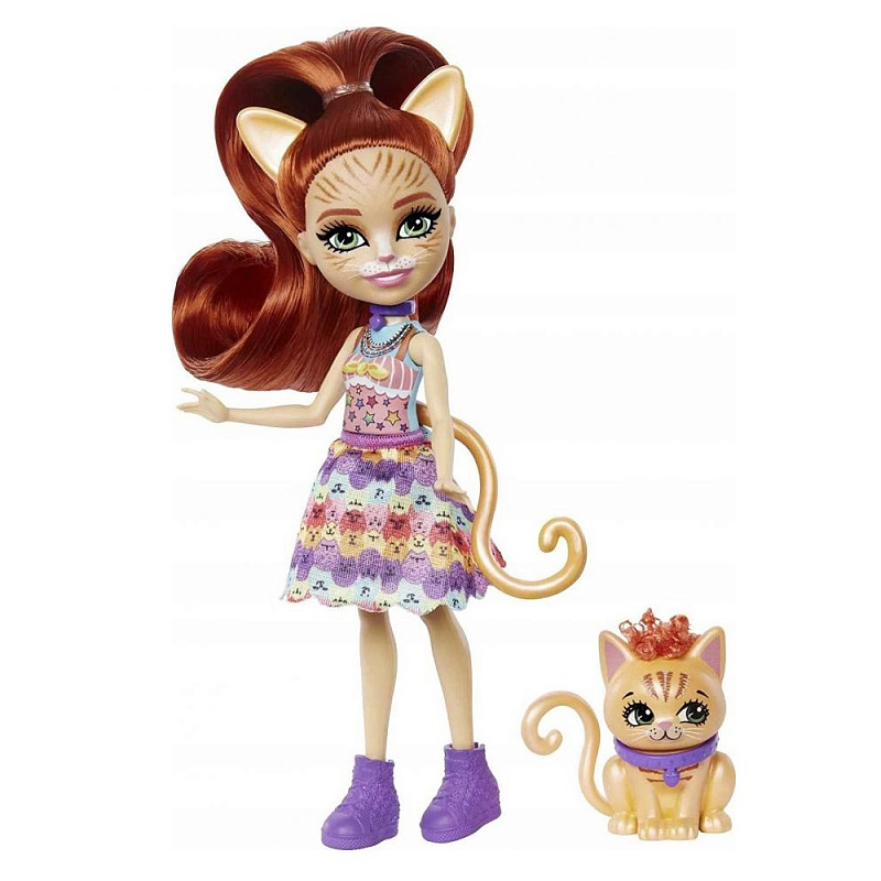 Кукла Barbie Enchantimals Тарра и питомец Каддлер