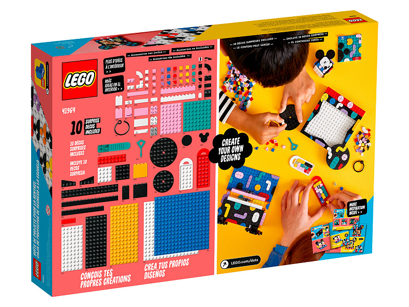 Конструктор LEGO DOTS Коробка «Снова в школу» с Микки и Минни Маусами 41964
