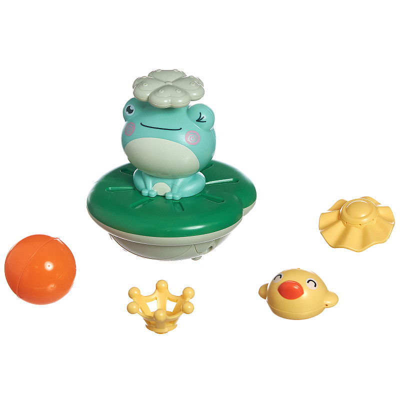 Игрушка для ванны Царевна-лягушка в коробке с 4 насадками и шариком Ing Baby