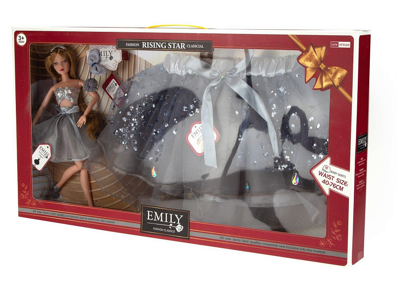 Набор Эмили с куклой с юбочкой с блестками Я и моя кукла