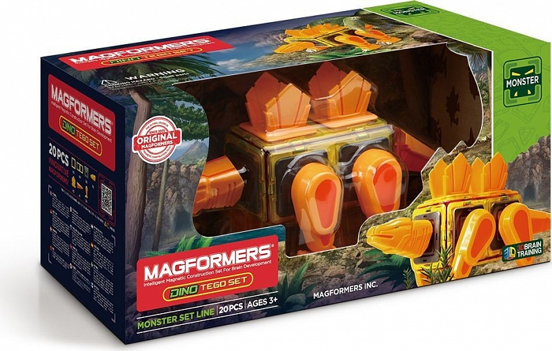 Магнитный конструктор Dino Tego set 20 деталей Magformers