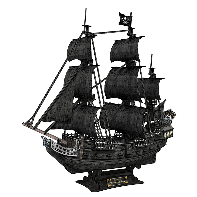 3D пазл Cubicfun Корабль Месть королевы Анны (большой) 328 деталей