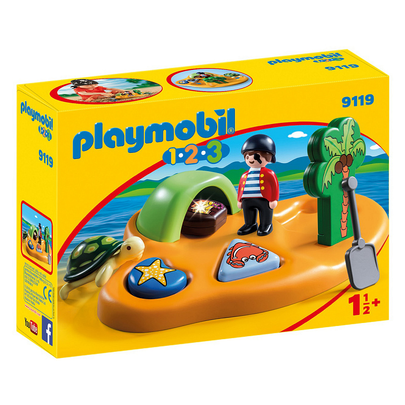 Конструктор Playmobil 1.2.3 Пиратский остров  