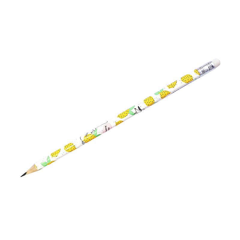 Чернографитный карандаш с ластиком Be Smart Bunny лимон