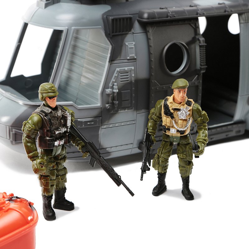 Игровой набор JUDA Военные с вертолётом, джипом, лодкой и мотоциклом