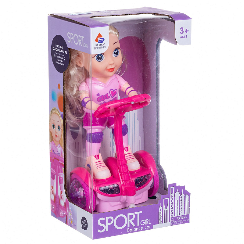 Кукла на гироскутере Balance со световыми и звуковыми эффектами розовый