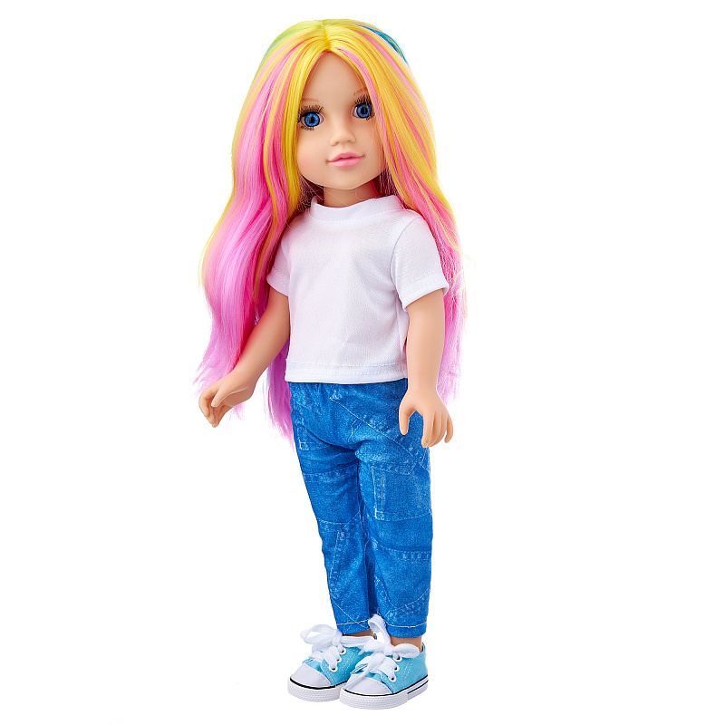 Кукла-подружка Мишель с разноцветными волосами Mary Ella 45 см