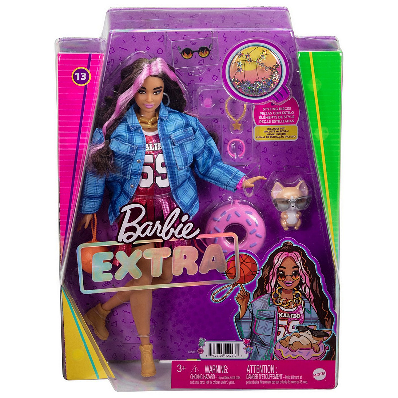 Кукла Barbie Экстра в платье (баскетбольный стиль)