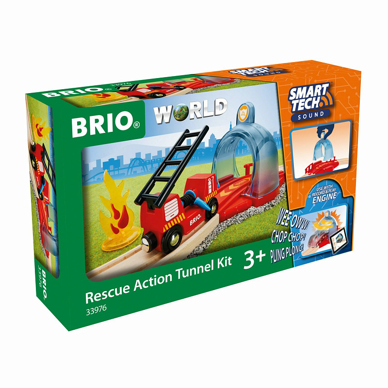 Игровой набор Brio Smart Tech Sound с спасательным тоннелем и пожарной машиной