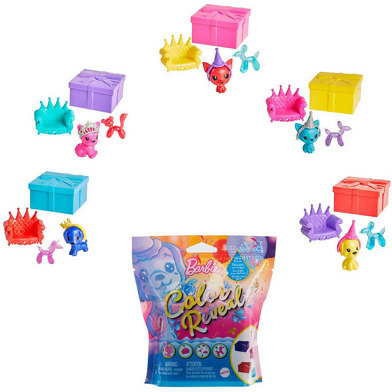 Игровой набор Barbie Питомцы Сюрприз в непрозрачной упаковке Вечеринка 