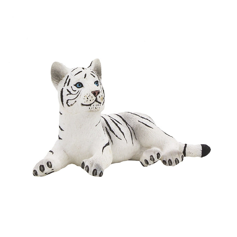Фигурка белый тигрёнок лежащий Animal Planet Mojo