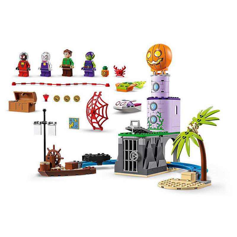Конструктор LEGO Spidey Команда Пауков на Маяке Зеленого Гоблина 149 элементов