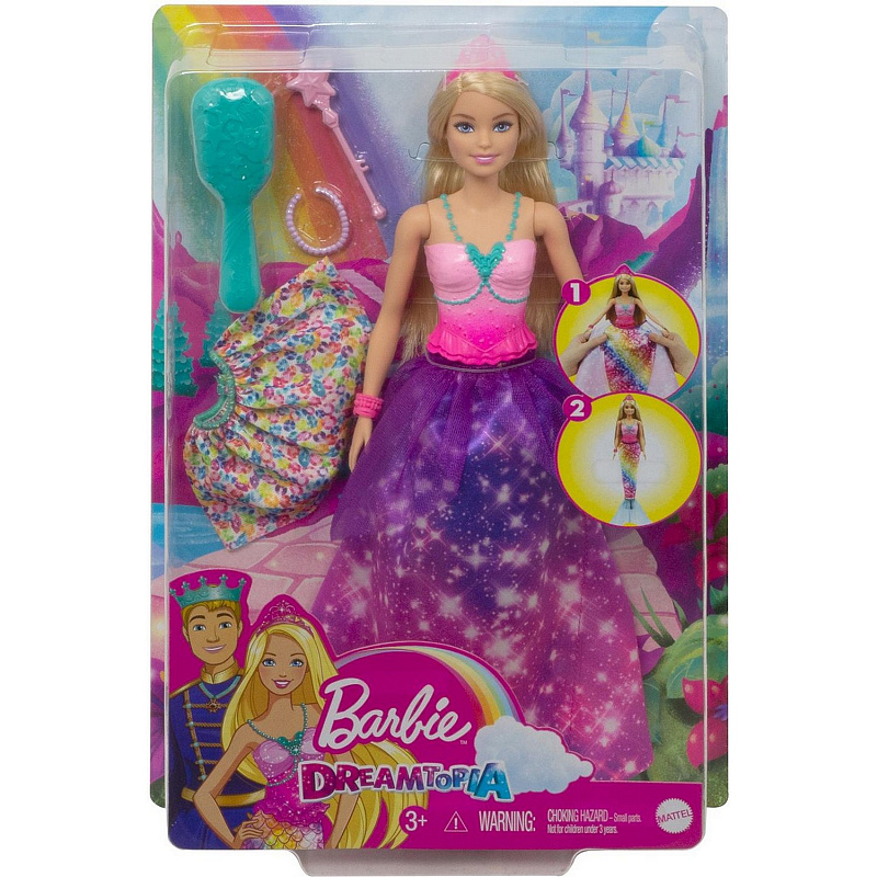 Кукла Barbie Дримтопия 2 в 1 Принцесса