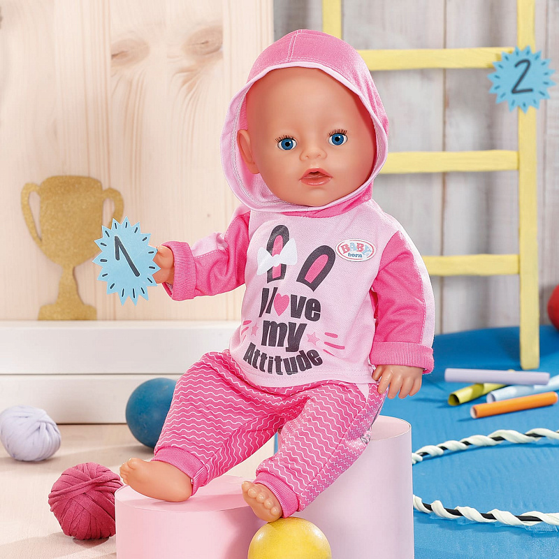 Спортивный костюм для кукол Baby Born 43 см розовый