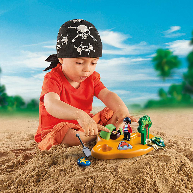 Конструктор Playmobil 1.2.3 Пиратский остров  