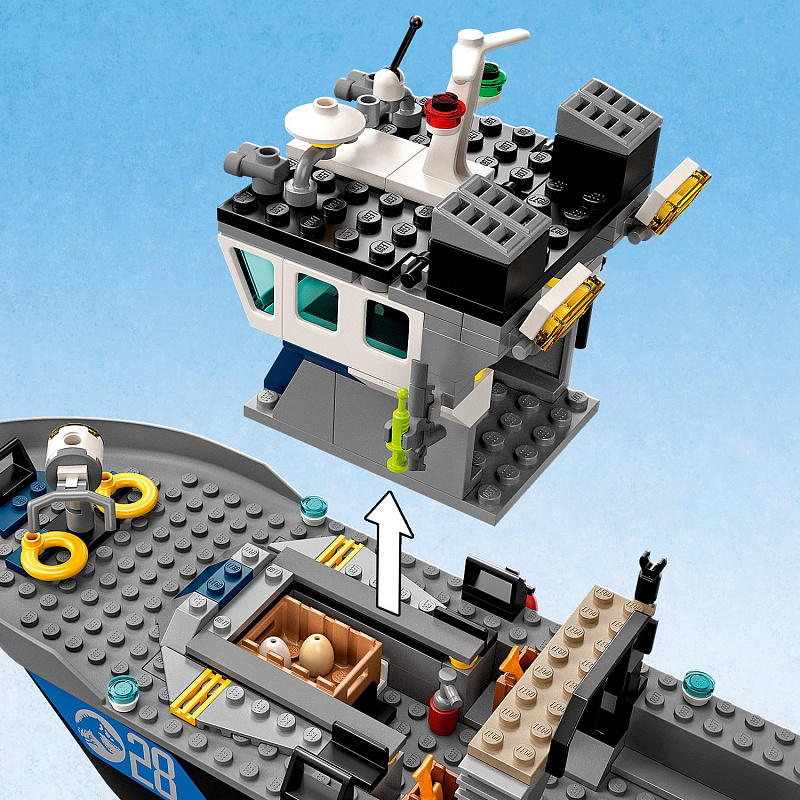 Конструктор LEGO Jurassic World Побег барионикса на катере