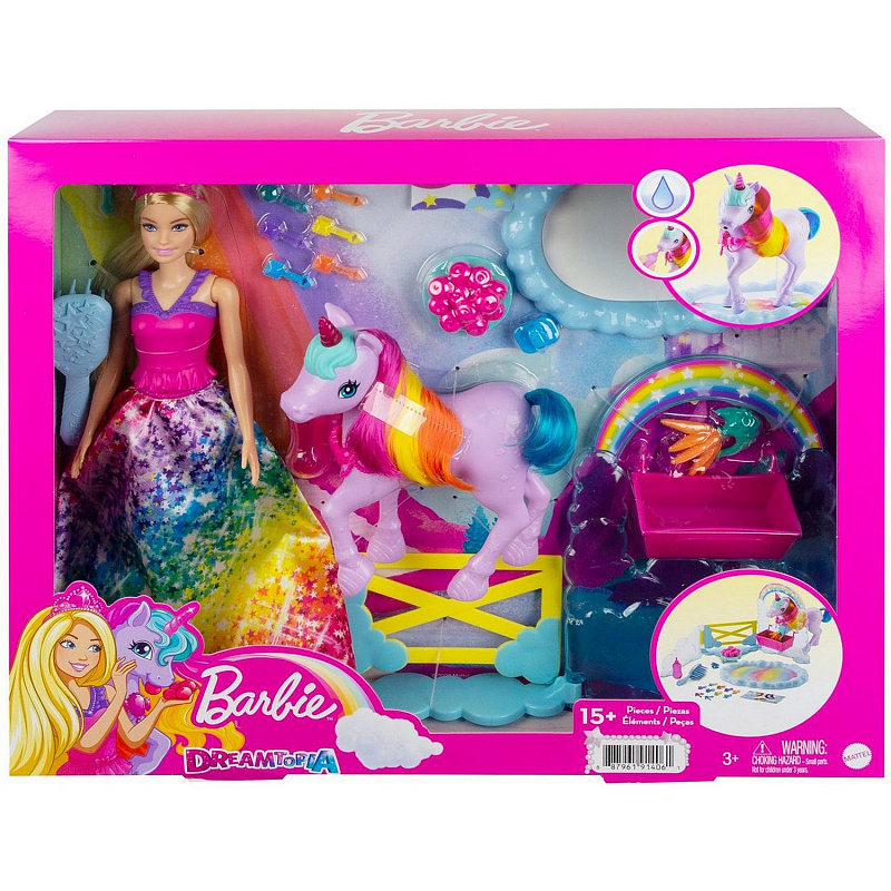 Игровой набор Barbie Кукла и единорог Дримтопия 