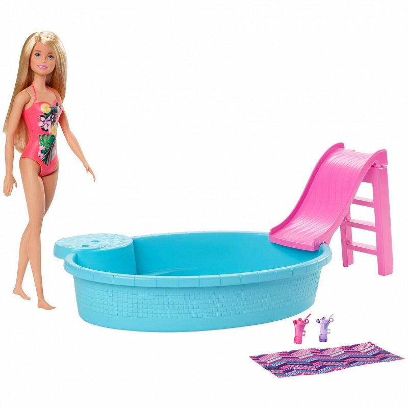 Бассейн с горкой Barbie 