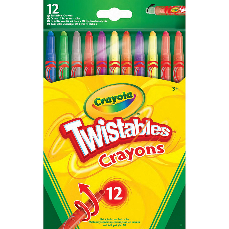 Восковые мелки выкручивающиеся 12 цветов Crayola