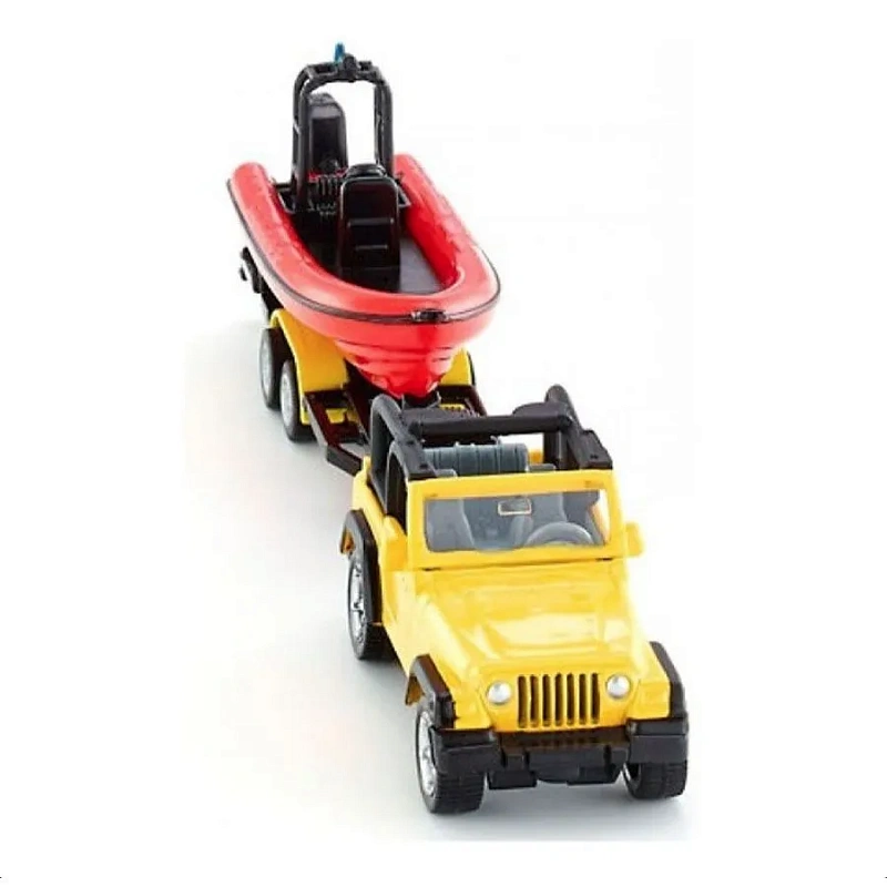 Игровой набор Siku Jeep Wrangler машинка с лодкой