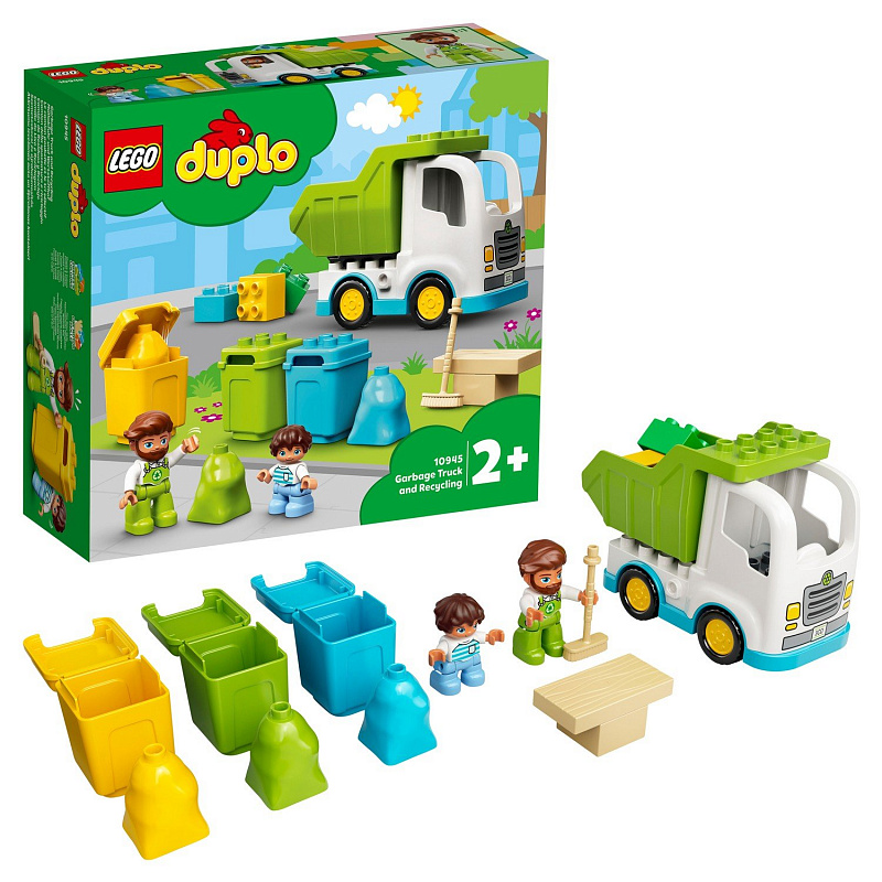 Конструктор LEGO DUPLO Town Мусоровоз и контейнеры для раздельного сбора мусора