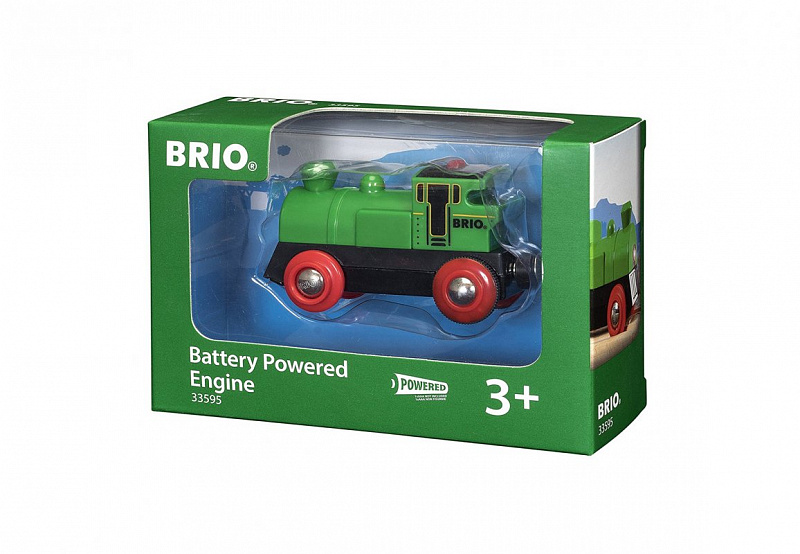 Деревянная игрушка Зелёный паровоз Brio свет, движение