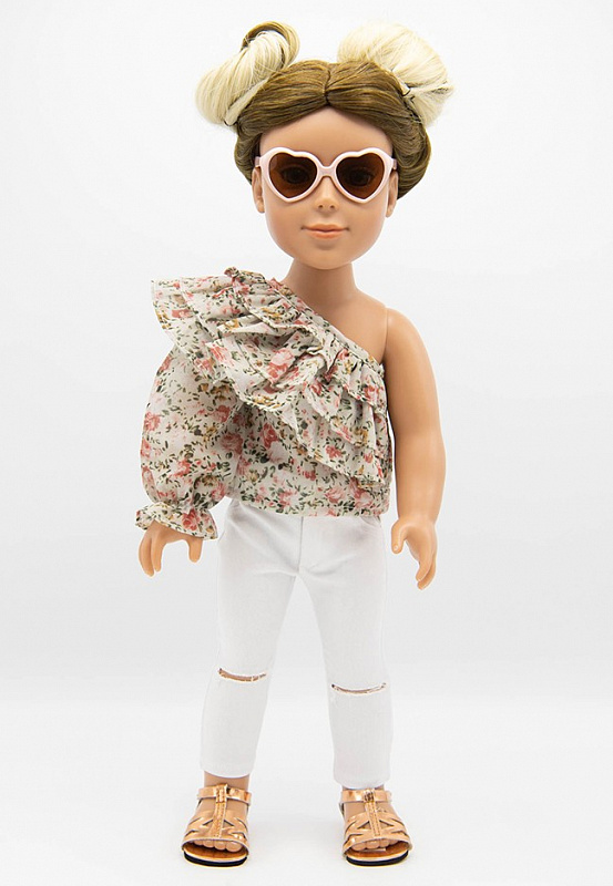 Блузка для куклы с цветочным принтом I'm a Girly
