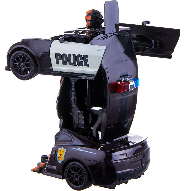Радиоуправляемая машина-трансформер со светом и звуком Robotech полицейская