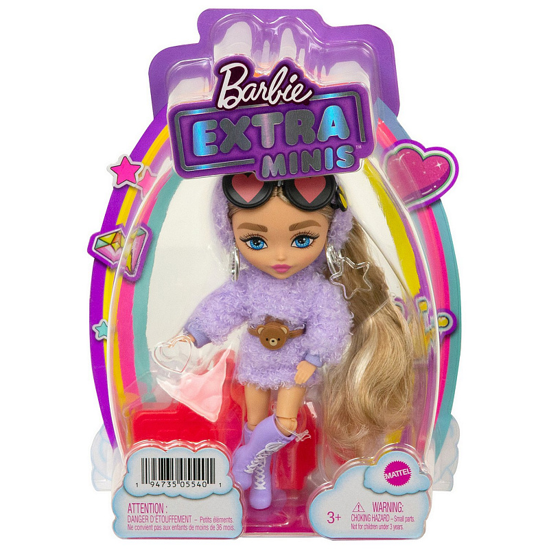 Кукла Barbie ЭкстраМинис 4 Модница Блондинка в фиолетовом платье