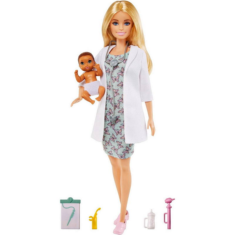 Кукла Barbie Педиатр с малышом-пациентом 30 см