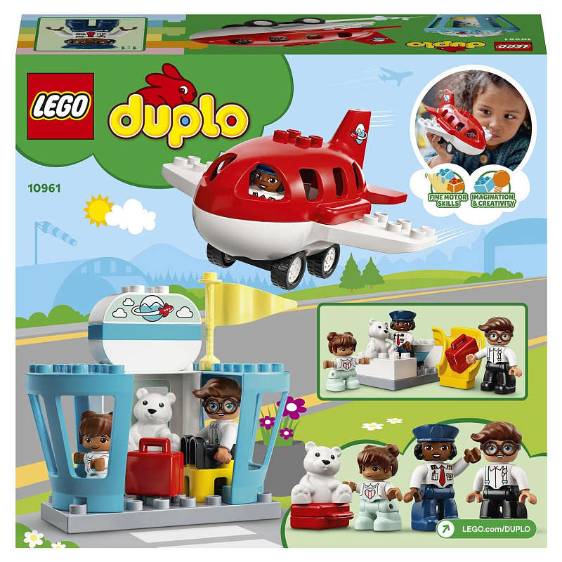 Конструктор LEGO DUPLO Town Самолет и аэропорт 28 деталей