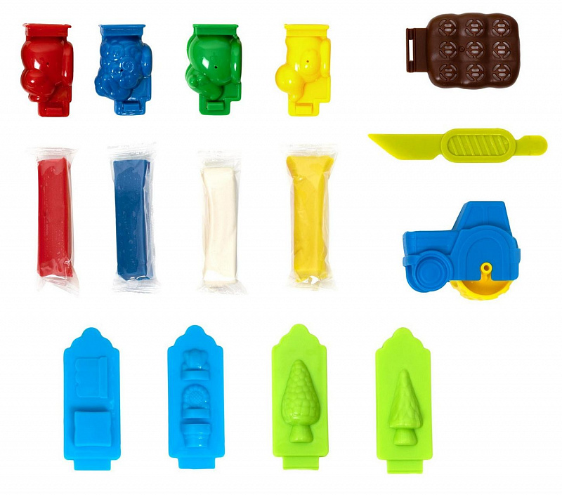 Набор теста для лепки с аксессуарами Ферма в чемодане Kid's Toys