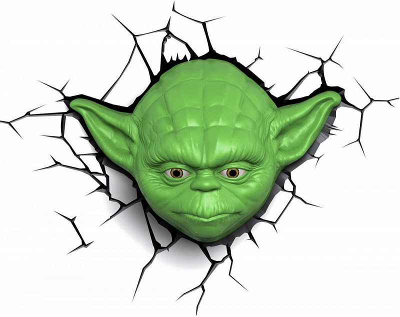 Пробивной 3D светильник Starwars Звёздные Войны -Yoda