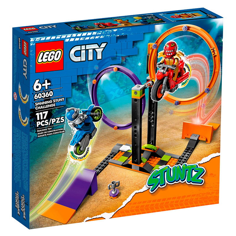 Конструктор LEGO City Stuntz Испытание каскадеров с вращением 117 элементов