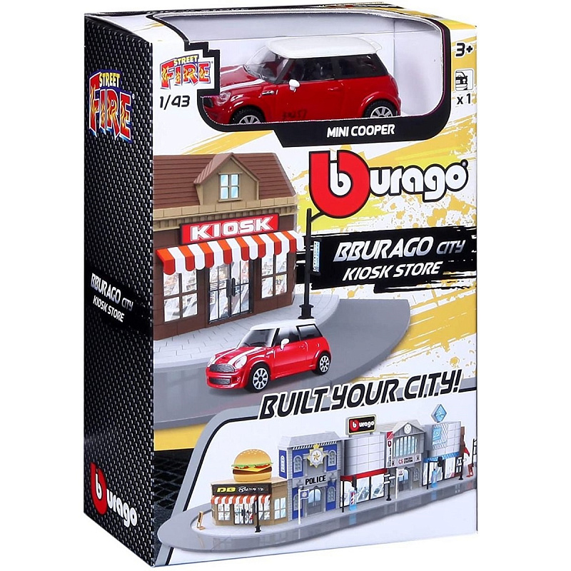 Игровой набор Киоск с 1-й машинкой Bburago 1:43 Kiosk Store