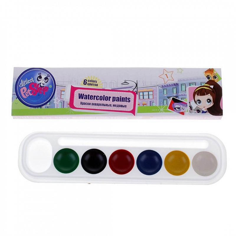 Медовые акварельные краски Hasbro Littlest Pet Shop 6 цветов