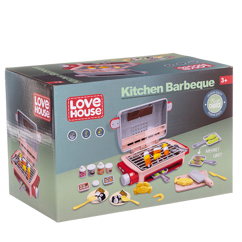 Игровой набор Кухня Барбекю Play Kingdom со светом, звуком, паром, изменением цвета продуктов