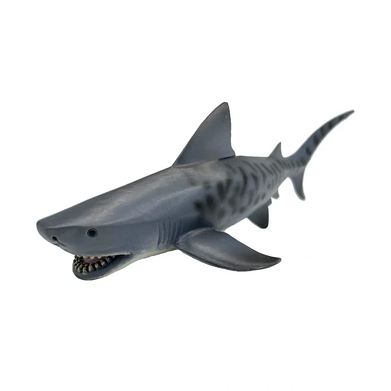 Фигурка Тигровая акула Детское Время Animal Морская жизнь серо-черная