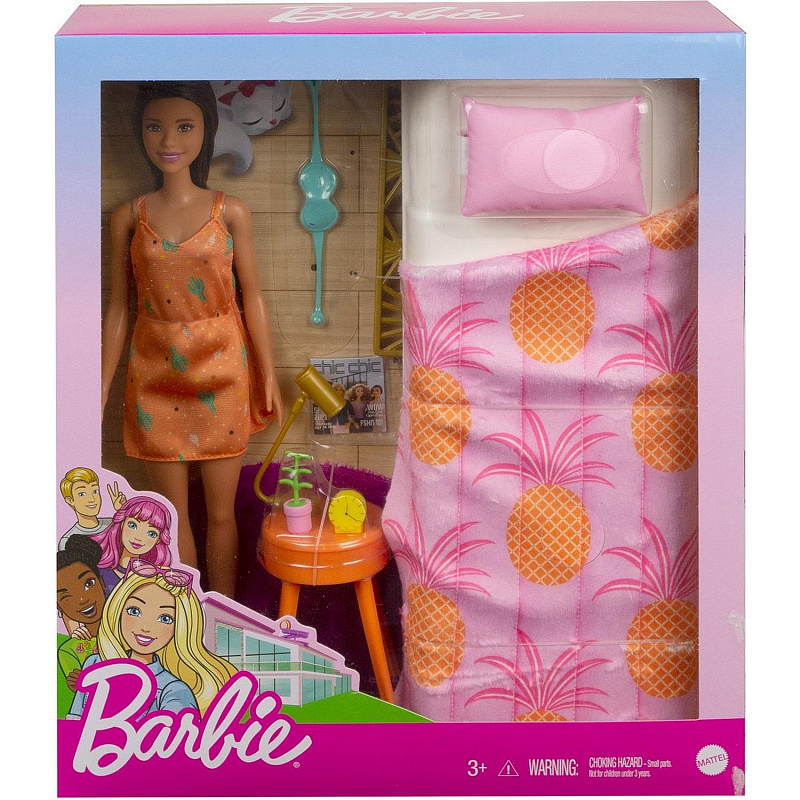 Кукла Barbie в спальне с аксессуарами