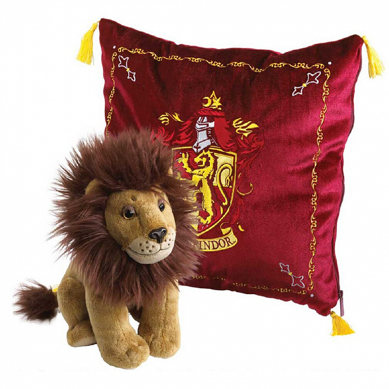 Мягкая игрушка Талисман Гриффиндора лев и подушка The Noble Collection Гарри Поттер