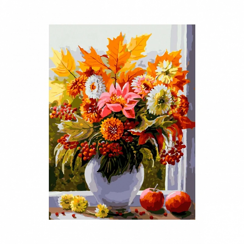 Набор для творчества Белоснежка Картина по номерам Осенние цветы 