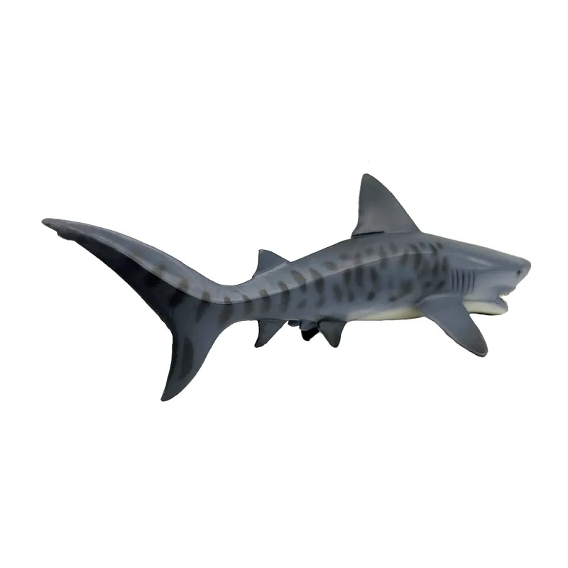 Фигурка Тигровая акула Детское Время Animal Морская жизнь серо-черная