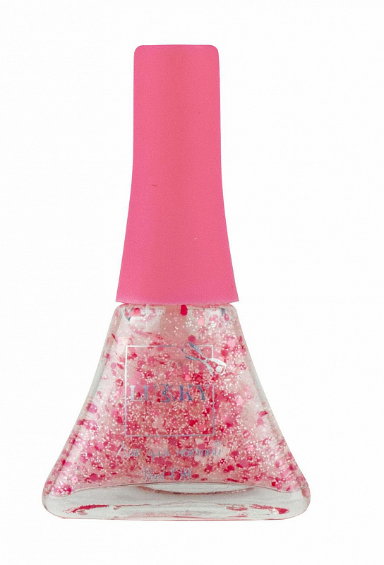 Лак для ногтей peel-off Конфетти-Микс Lukky бело-розовый микс с цветочками
