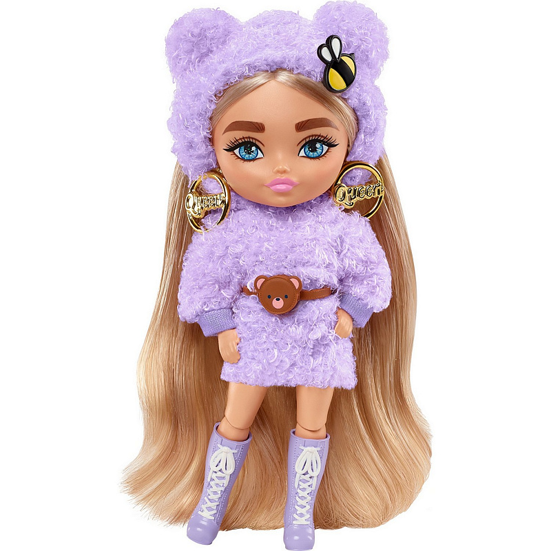 Кукла Barbie ЭкстраМинис 4 Модница Блондинка в фиолетовом платье